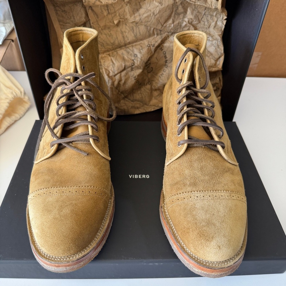 Viberg x Division Road Service Boot 11.5 US Tobacco Calf Suede 2030 9 Eyelet